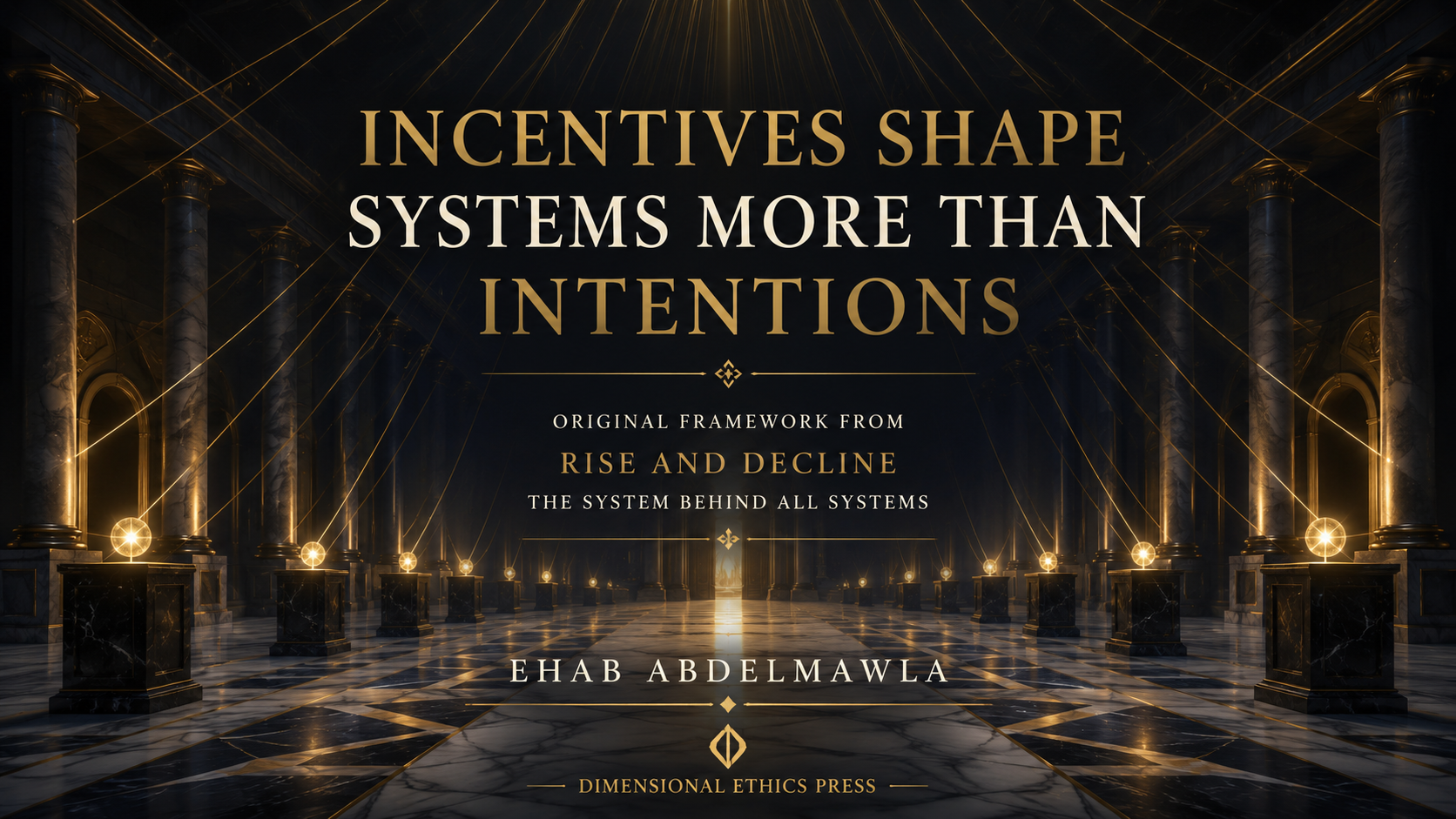 Incentives Shape Systems More Than Intentions — framework banner from Rise and Decline by Ehab Abdelmawla